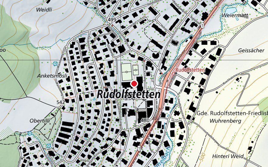 Carte indiquant l’emplacement de Schulhäuser (École)