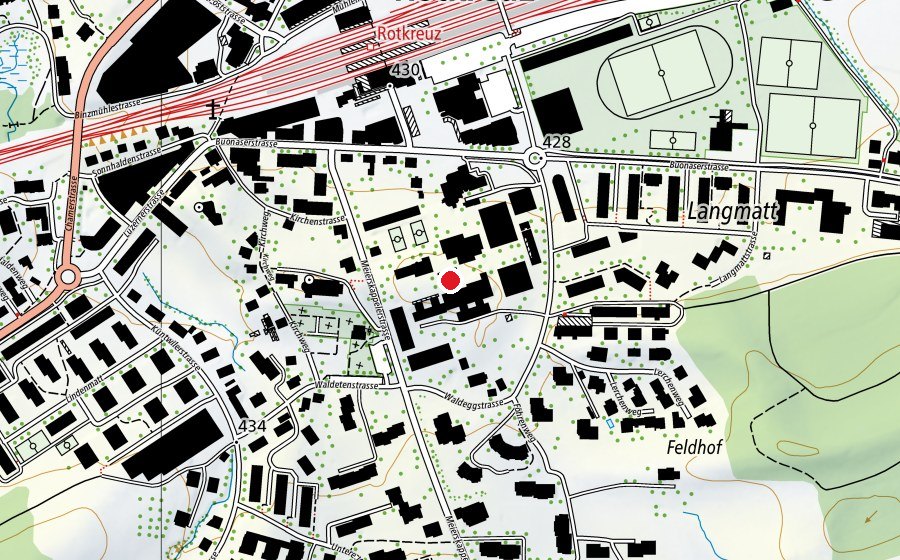 Map showing the location of Schulhaus 5 (School)