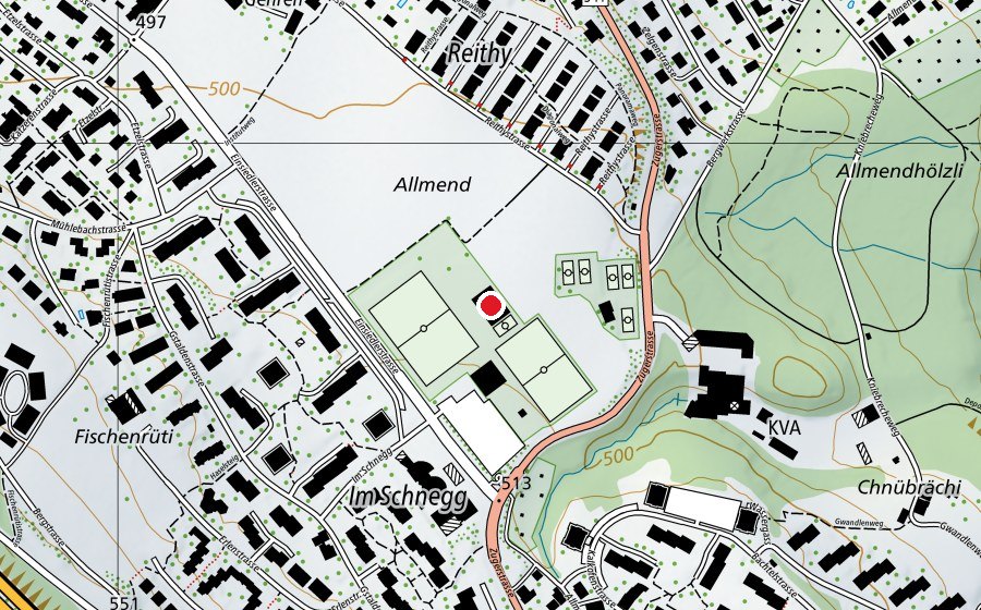 Mappa con la posizione di Schulhaus Allmend (Scuola)