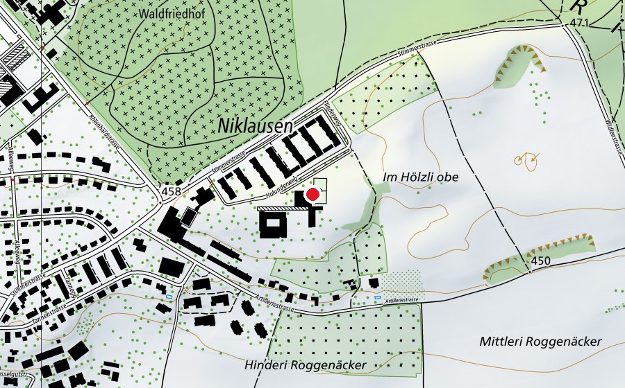 Karte mit dem Standort von Schulhaus Alpenblick (Schule)