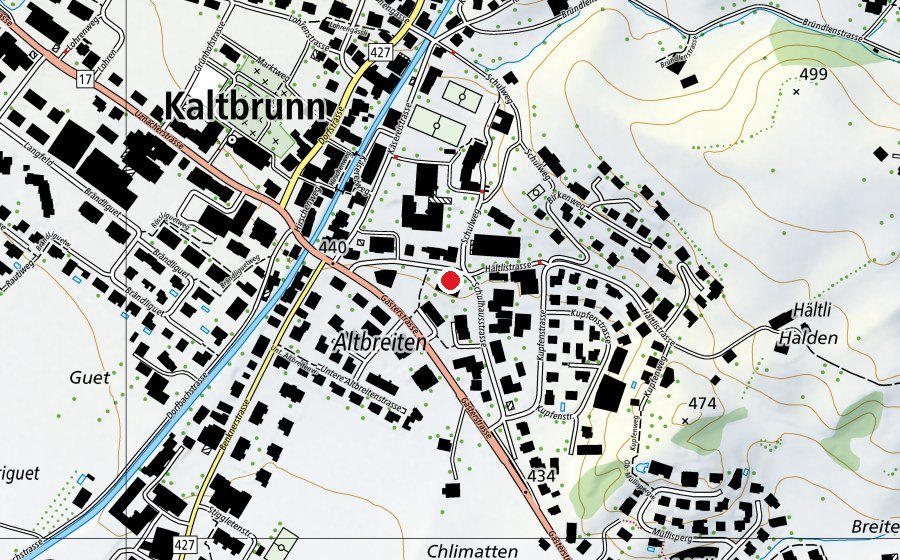 Mappa con la posizione di Schulhaus Altbreiten (Scuola)