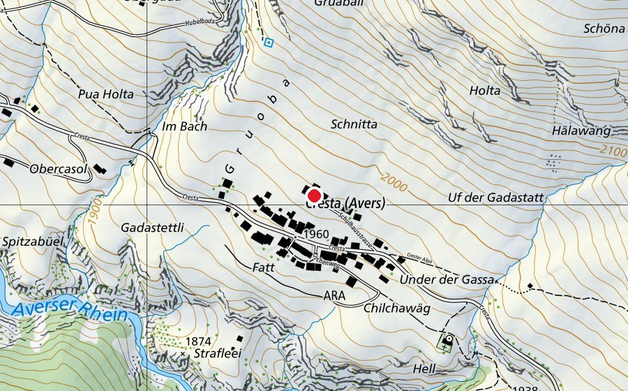 Mappa con la posizione di Schulhaus Avers (Scuola)