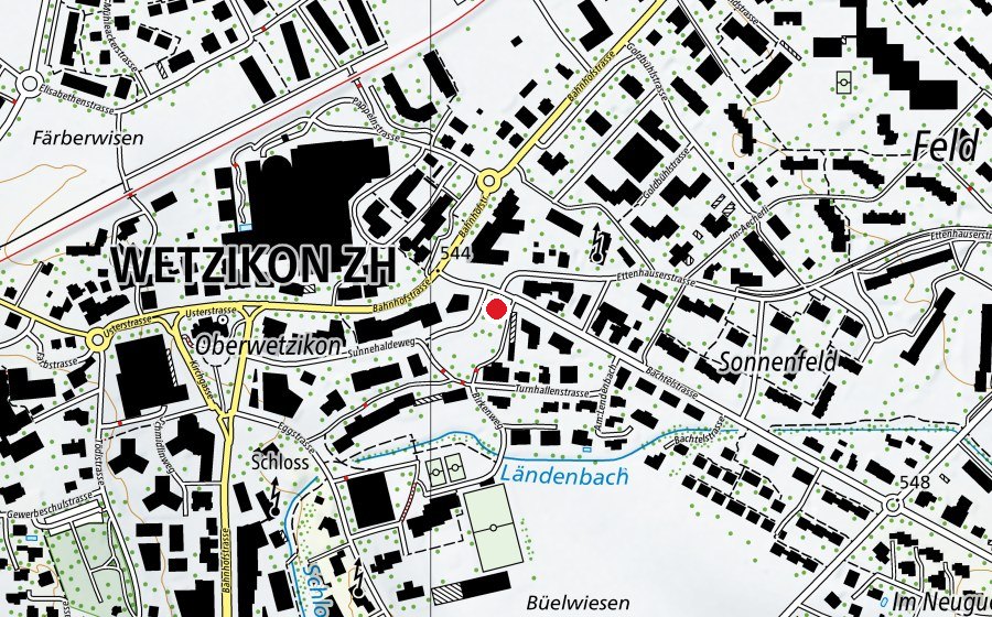 Map showing the location of Schulhaus Bachtel (School)