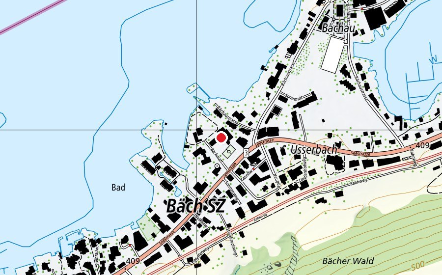 Map showing the location of Schulhaus Bächmatt (School)