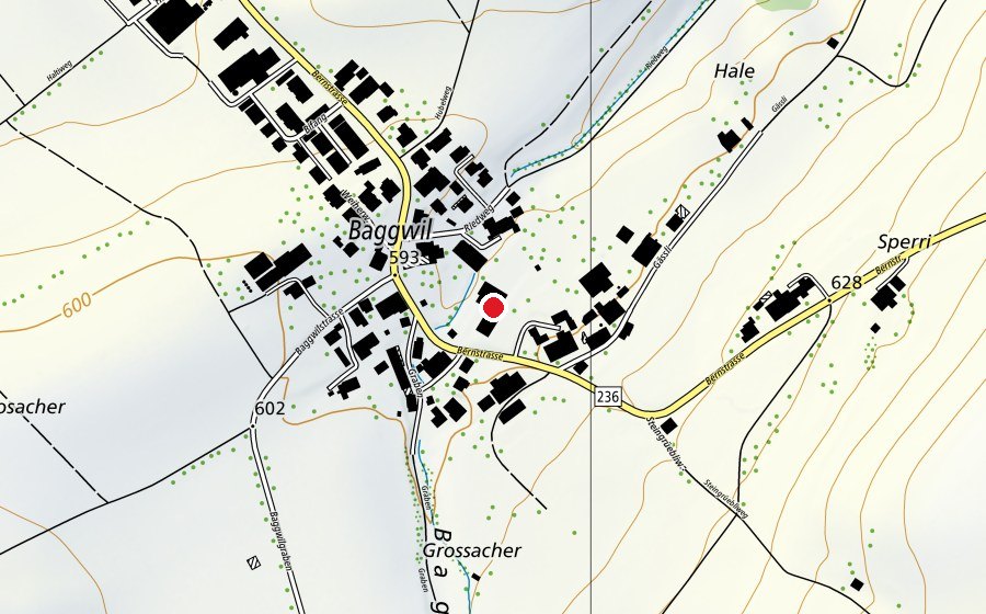 Mappa con la posizione di Schulhaus Baggwil/Seedorf (Scuola)