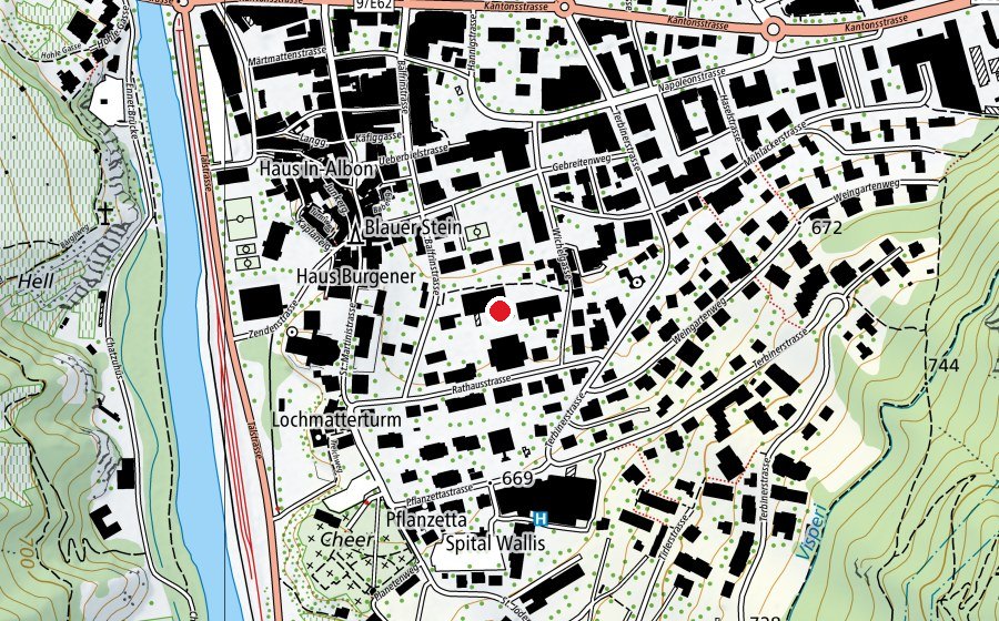 Carte indiquant l’emplacement de Schulhaus Baumgärten (École)
