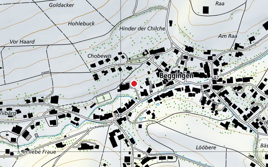 Map showing the location of Schulhaus Beggingen (School)