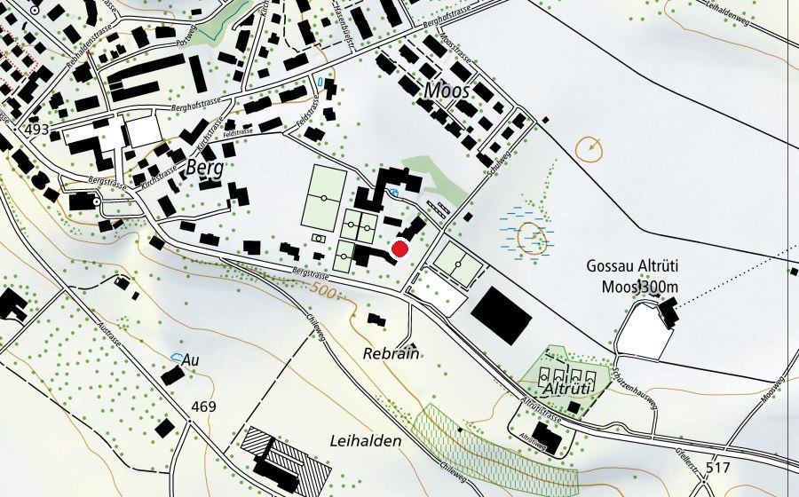 Map showing the location of Schulhaus Berg 2 (School)