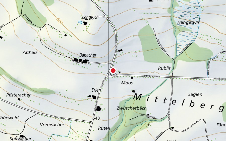 Carte indiquant l’emplacement de Schulhaus Bergmeilen (École)