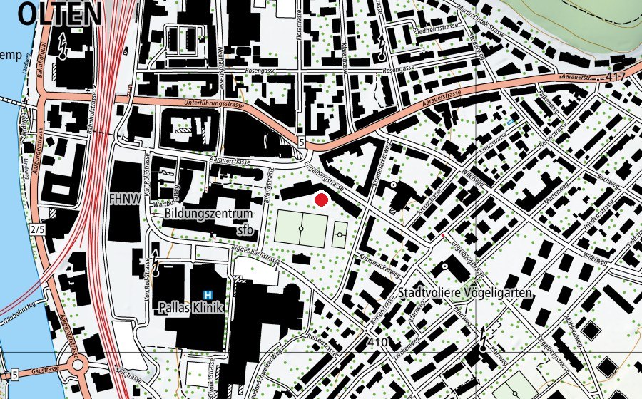 Karte mit dem Standort von Schulhaus Bifang (Schule)