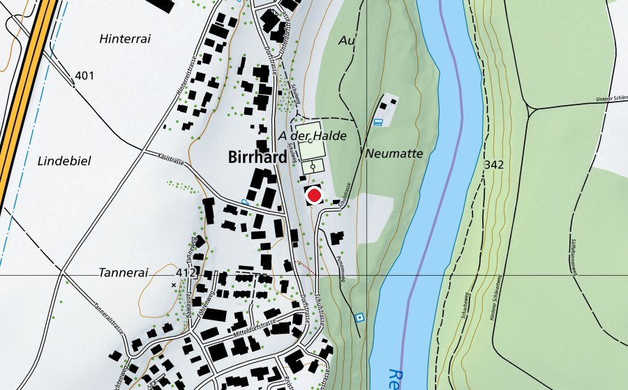 Mappa con la posizione di Schulhaus Birrhard (Scuola)