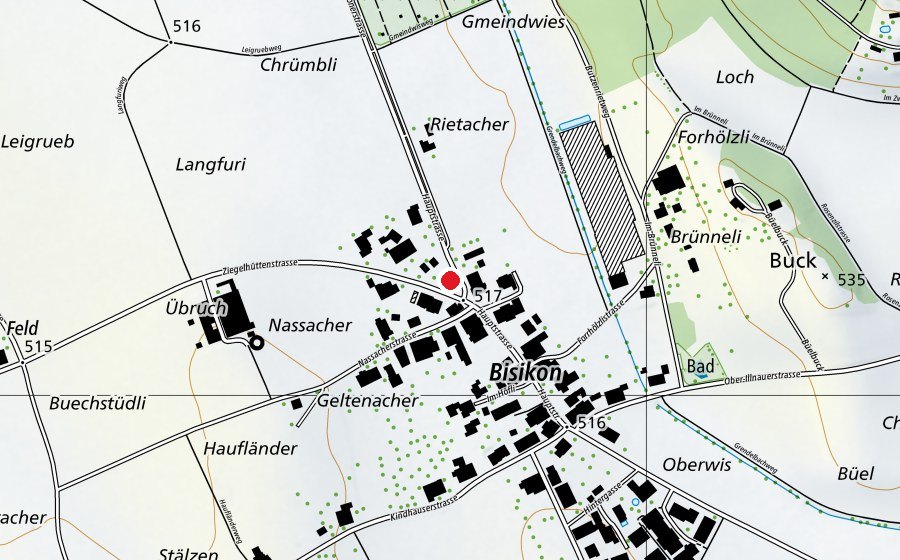 Mappa con la posizione di Schulhaus Bissikon (Scuola)