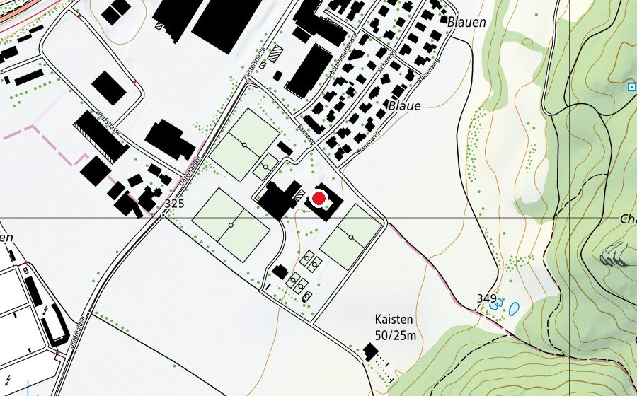 Mappa con la posizione di Schulhaus Blauen (Scuola)