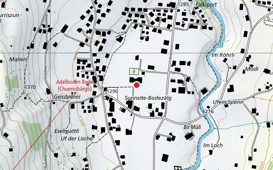 Karte mit dem Standort von Schulhaus Boden (Schule)