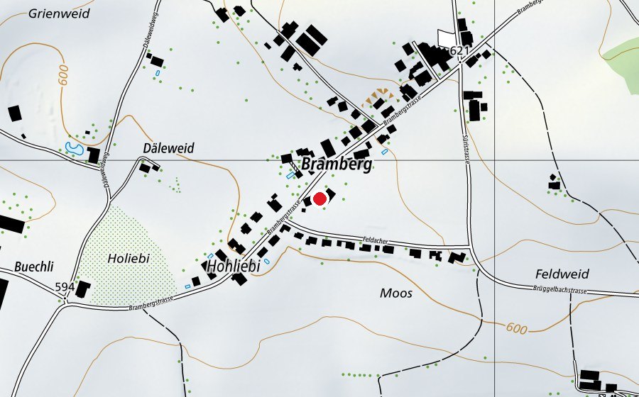 Map showing the location of Schulhaus Bramberg (School)