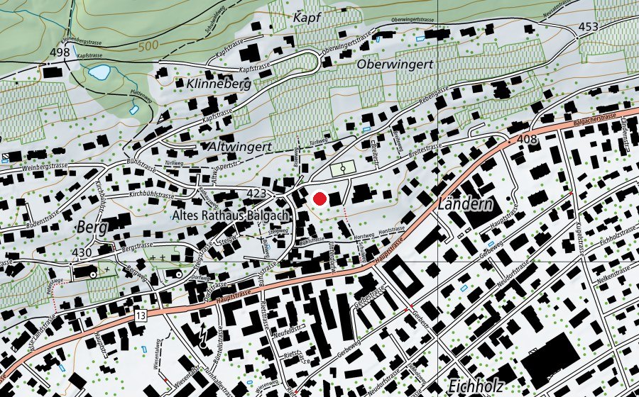 Carte indiquant l’emplacement de Schulhaus Breite (École)
