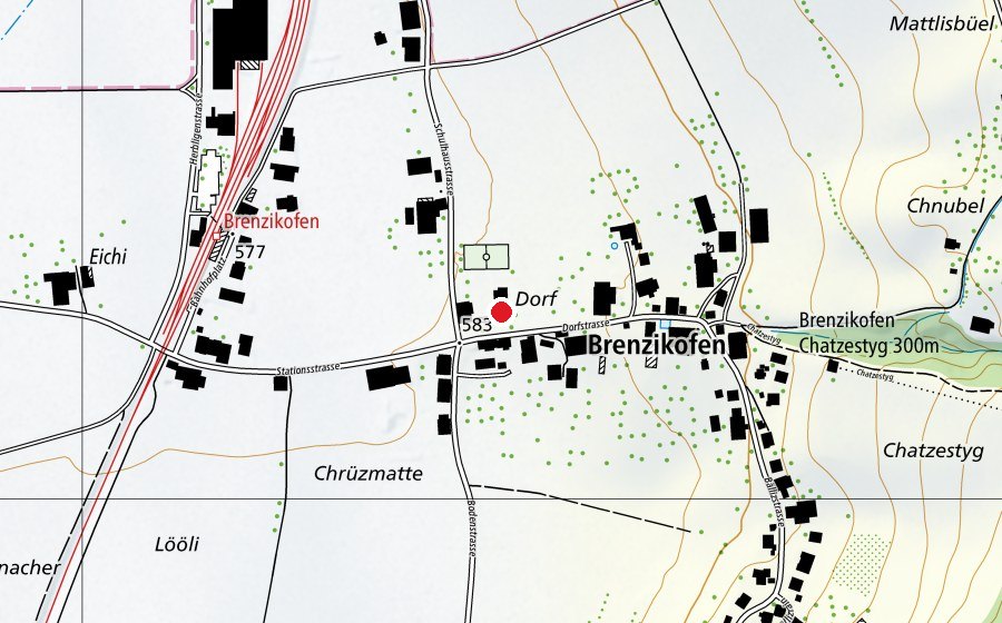 Map showing the location of Schulhaus (School)
