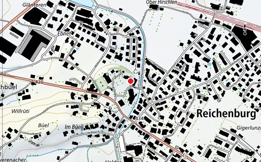 Mappa con la posizione di Schulhaus Burg (Scuola)