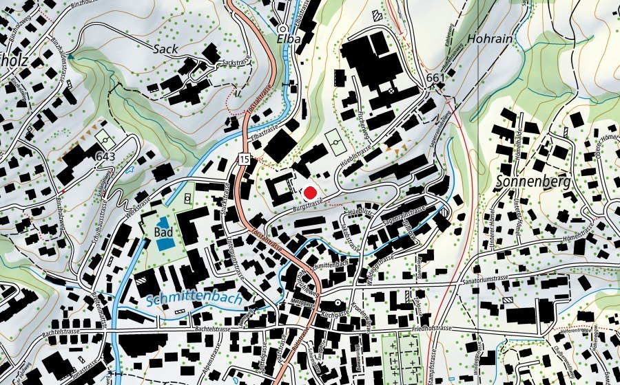 Mappa con la posizione di Schulhaus Burg (Scuola)