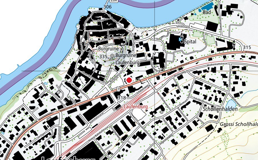 Carte indiquant l’emplacement de Schulhaus Burgmatt (École)