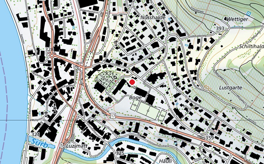 Mappa con la posizione di Schulhaus Chilbert (Scuola)
