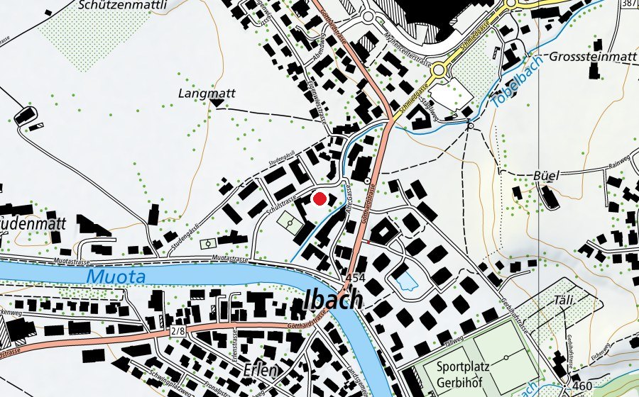 Map showing the location of Schulhaus Christophorus (School)