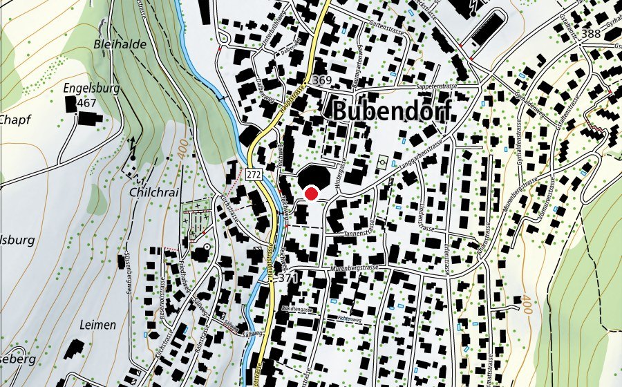 Karte mit dem Standort von Schulhaus Dorf (Schule)