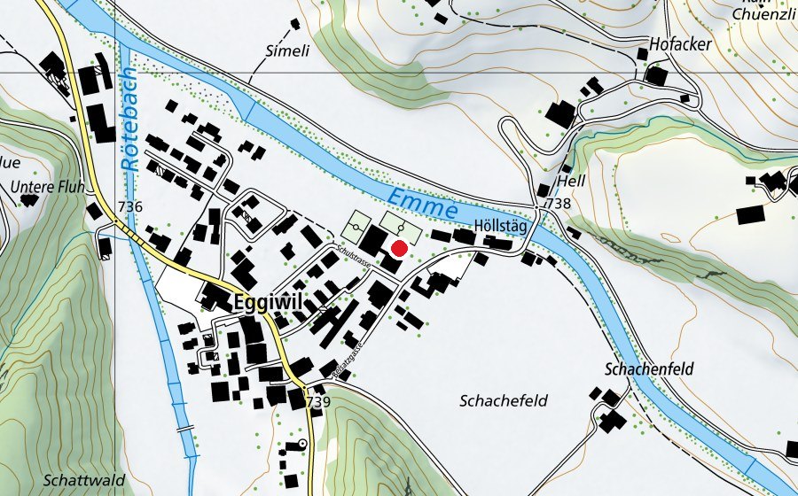 Map showing the location of Schulhaus Dorf (School)