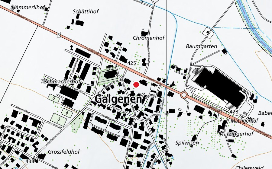 Mappa con la posizione di Schulhaus Dorf II (Scuola)