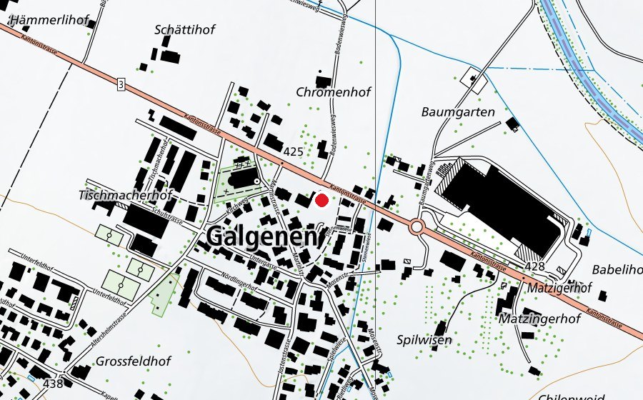 Karte mit dem Standort von Schulhaus Dorf III (Schule)
