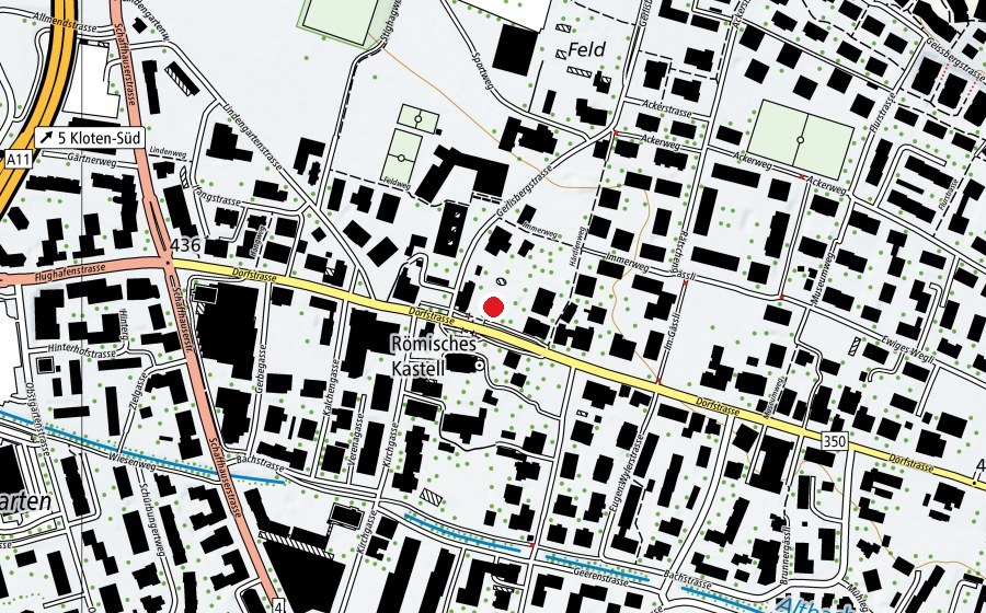 Karte mit dem Standort von Schulhaus Dorf (Schule)