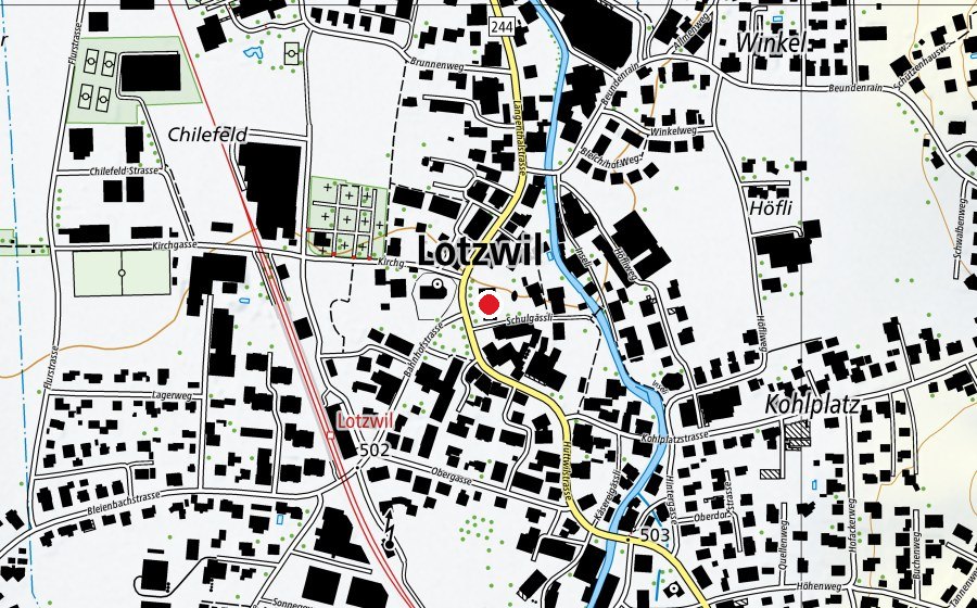 Mappa con la posizione di Schulhaus Dorf (Scuola)