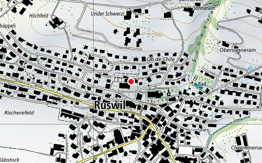Mappa con la posizione di Schulhaus Dorf (Scuola)