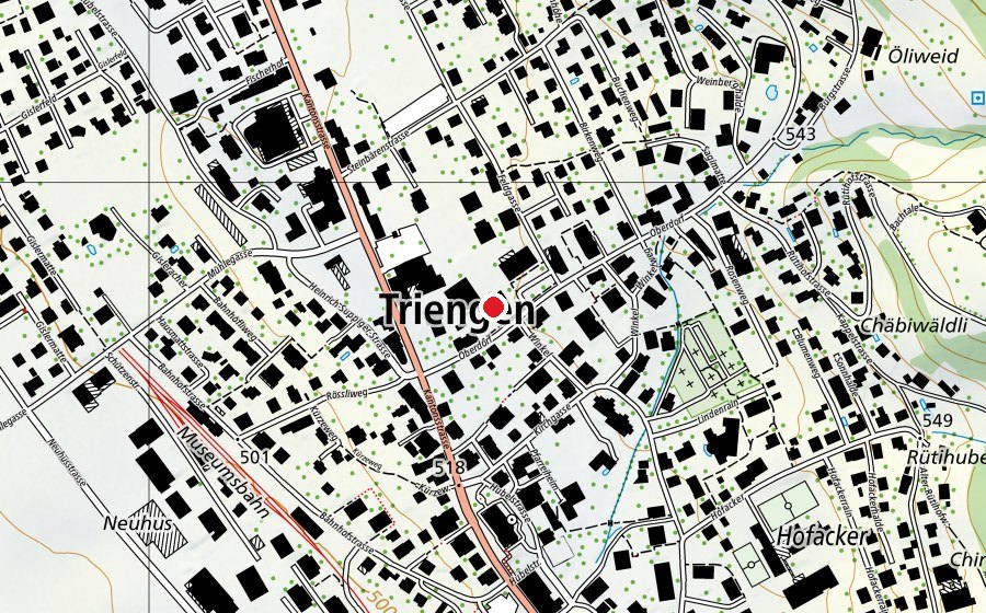 Mappa con la posizione di Schulhaus Dorf (Scuola)