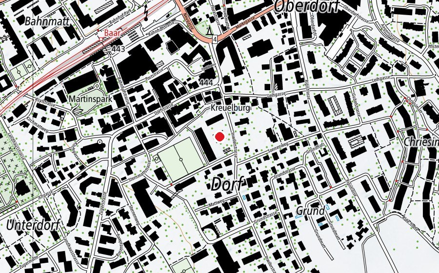 Mappa con la posizione di Schulhaus Dorfmatt A (Scuola)