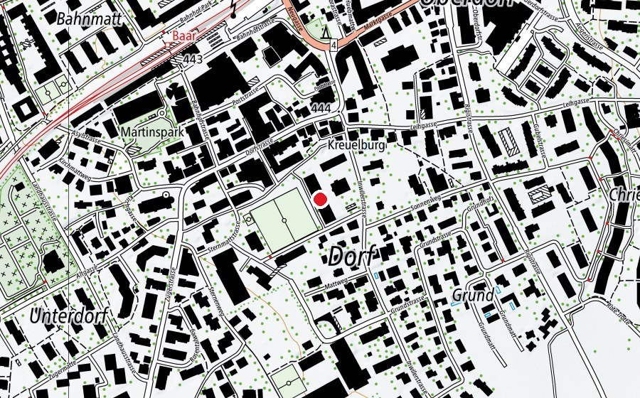 Carte indiquant l’emplacement de Schulhaus Dorfmatt B (École)