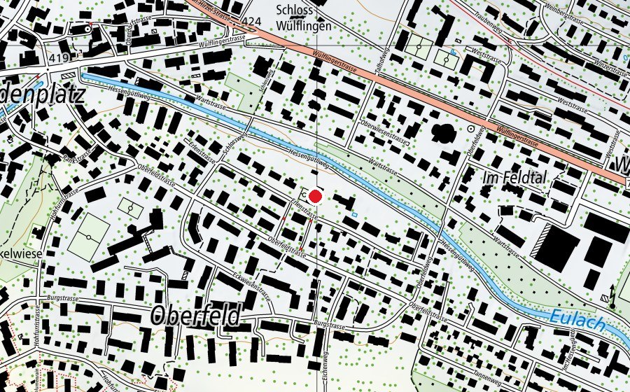 Map showing the location of Schulhaus Erlen (School)