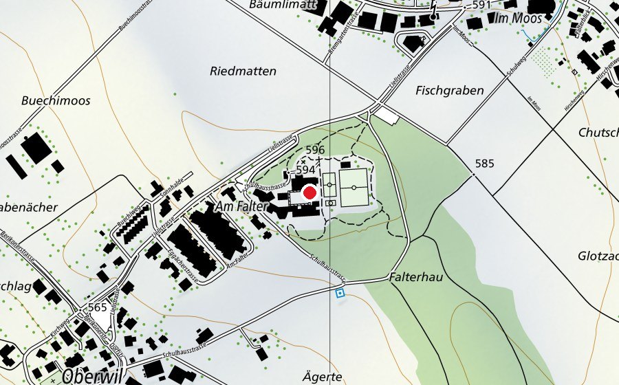 Mappa con la posizione di Schulhaus Falter (Scuola)