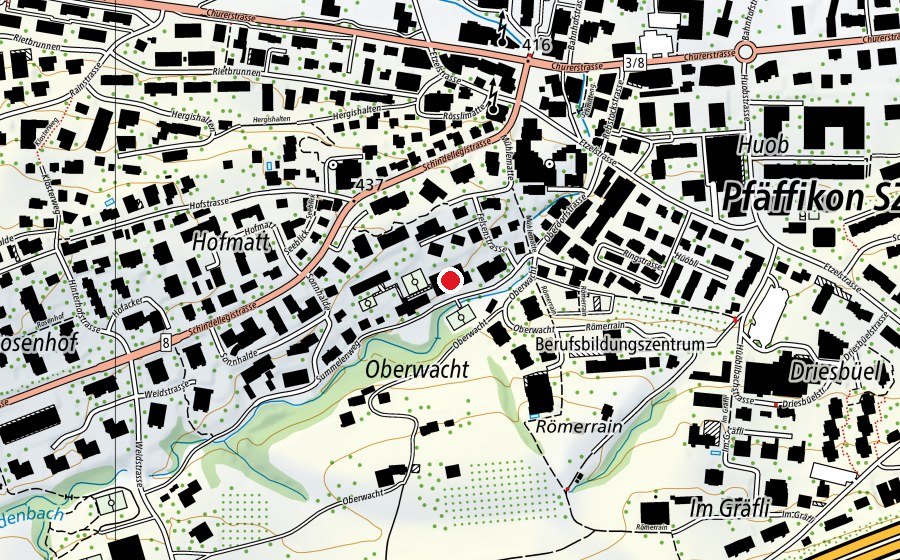 Karte mit dem Standort von Schulhaus Felsenburgmatte (Schule)
