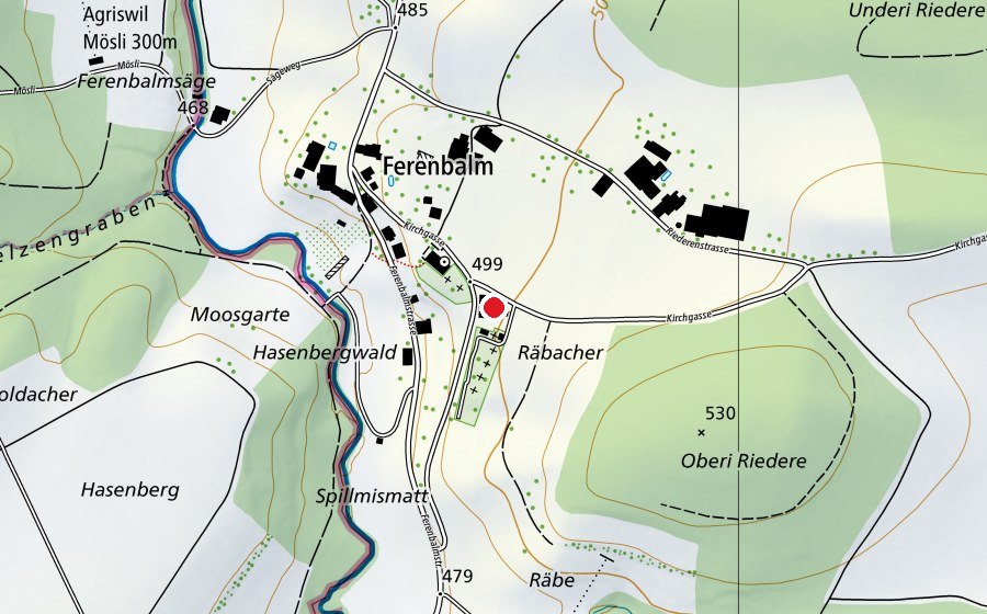 Carte indiquant l’emplacement de Schulhaus Ferenbalm (École)