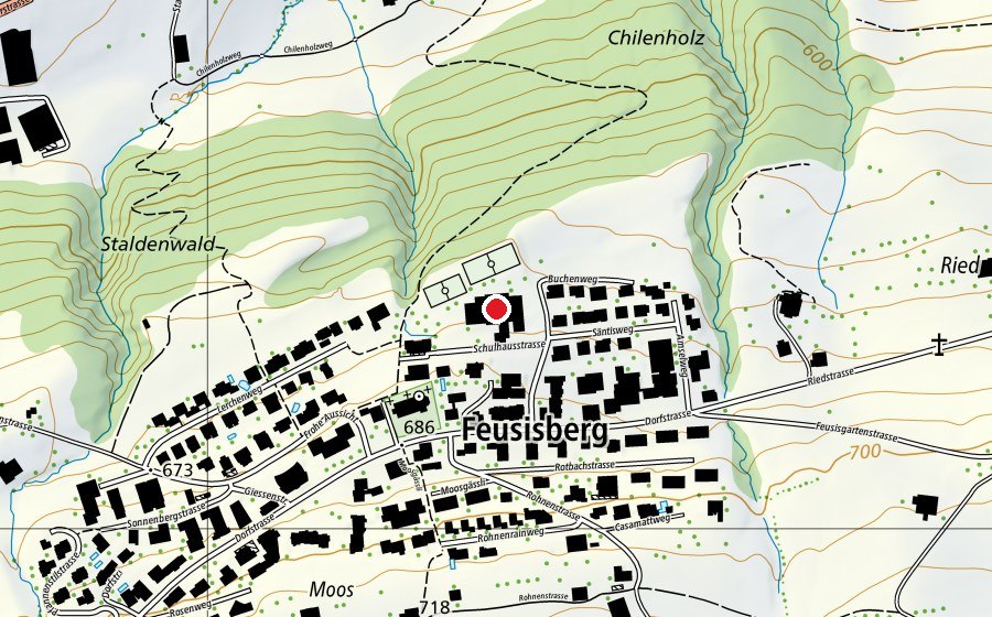 Carte indiquant l’emplacement de Schulhaus Feusisberg (École)