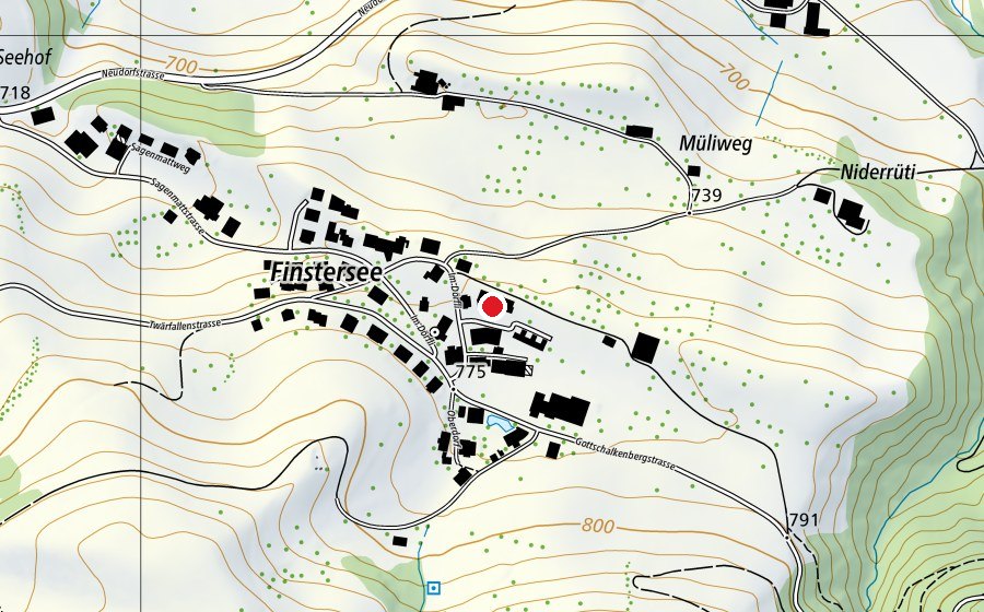 Mappa con la posizione di Schulhaus Finstersee (Scuola)