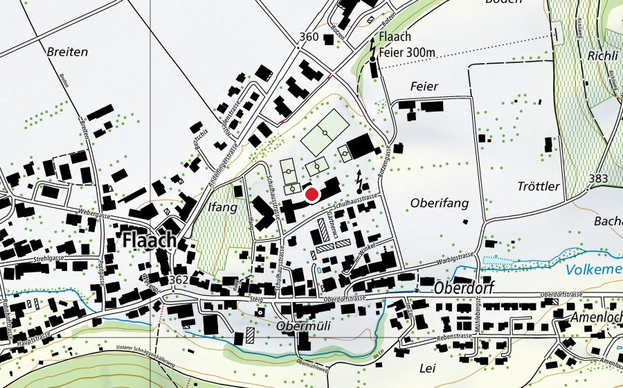 Mappa con la posizione di Schulhaus Flaach Sekundar (Scuola)
