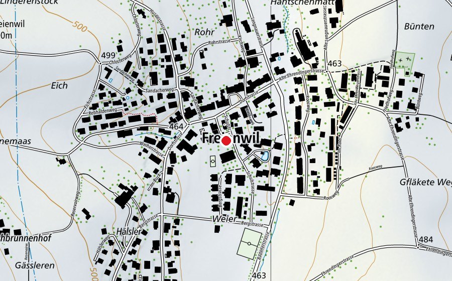 Map showing the location of Schulhaus (School)