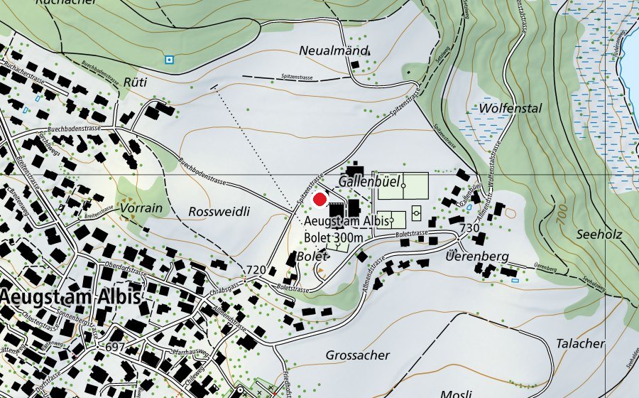 Map showing the location of Schulhaus Gallenbüel 1 (School)