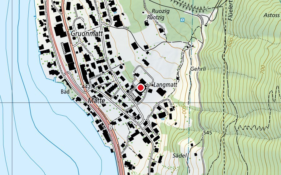 Carte indiquant l’emplacement de Schulhaus Gehren (École)