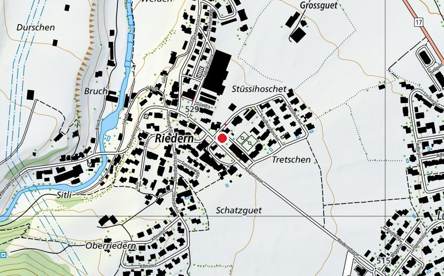 Carte indiquant l’emplacement de Schulhaus (École)