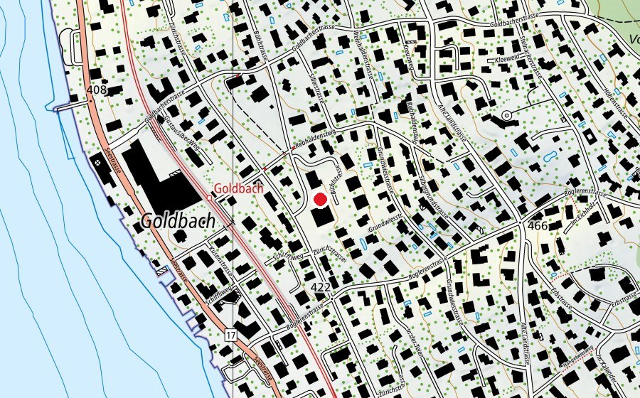 Map showing the location of Schulhaus Goldbach (School)