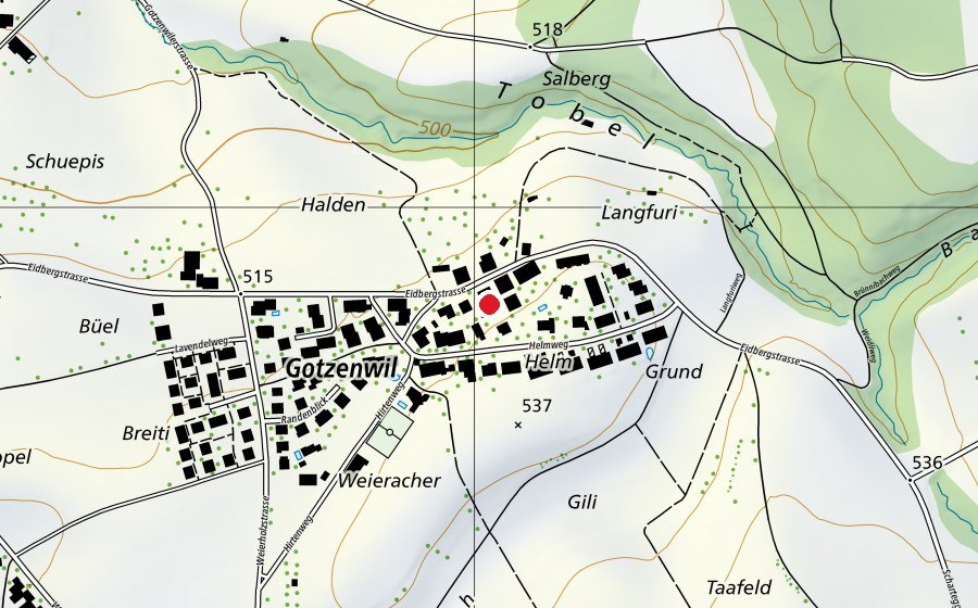 Map showing the location of Schulhaus Gotzenwil (School)