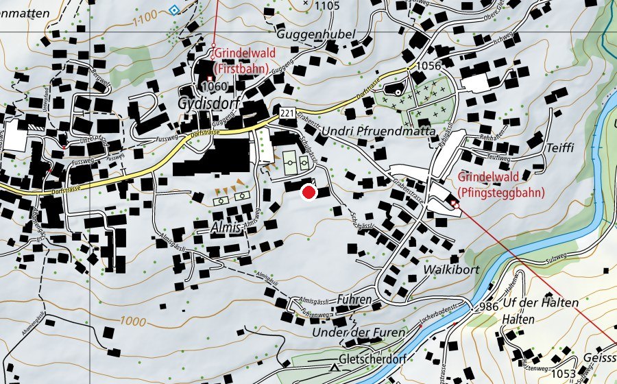 Map showing the location of Schulhaus Graben (School)